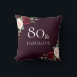Mooie Burgundy Blush Waterverf 80th Birthday Kussen<br><div class="desc">Mooie Burgundy Blush Waterverf 80th Birthday Gift Throw Cushion</div>