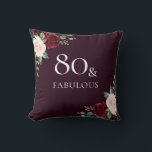 Mooie Burgundy Blush Waterverf 80th Birthday Kussen<br><div class="desc">Mooie Burgundy Blush Waterverf 80th Birthday Gift Throw Cushion</div>