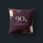 Mooie Burgundy Blush Waterverf 90th Birthday Kussen<br><div class="desc">Mooie Burgundy Blush Waterverf 90th Birthday Gift Throw Cushion</div>