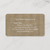 Mooie,  Burlap Afspraak Monogram Afsprakenkaartje (Achterkant)