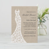 Mooie Burlap Bridal Shower-uitnodiging Kaart (Staand voorkant)
