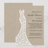 Mooie Burlap Bridal Shower-uitnodiging Kaart (Voorkant / Achterkant)