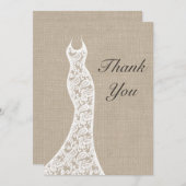Mooie burlap dank u bedankkaart (Voorkant / Achterkant)