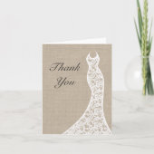 Mooie Burlap Dank u kaart (Voorkant)