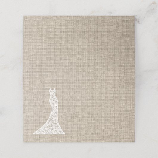 Mooie Burlap Vrijgezellenfeest gevouwen plaats kaa Plaatskaartje (Buitenkant ongevouwen)