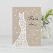 Mooie Burlap Winter dank u Bedankkaart (Staand voorkant)