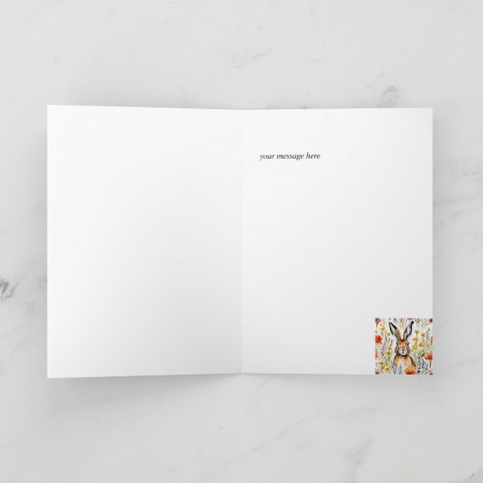 Mooie Buttercups Haas Verjaardag Kaart (bewerkbaar (Binnen)