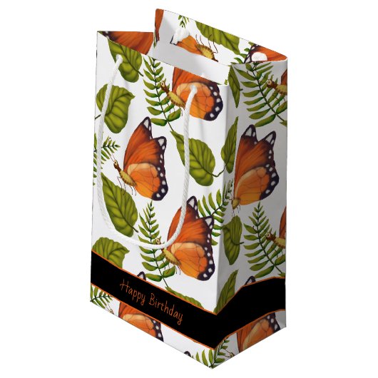 Mooie Butterflies | bewerkbare tekst Klein Cadeauzakje (Achterkant Gekanteld)