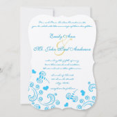 Mooie Butterflies en Swirl Wedding Invitation Kaart (Voorkant)