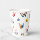 Mooie Butterflies Girlfeest Papieren Bekers (Achterkant)