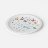 Mooie Butterflies Girlfeest Papieren Bordje (Gekanteld)