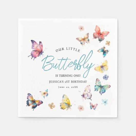 Mooie Butterflies Girlfeest Servet (Voorkant)