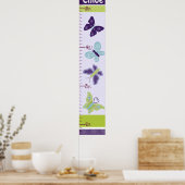 Mooie Butterflies Groeigrafiek houdt bij 8x44! Poster (Keuken)