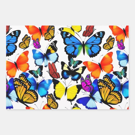 Mooie Butterflies Inpakpapier Vel (Voorkant 3)