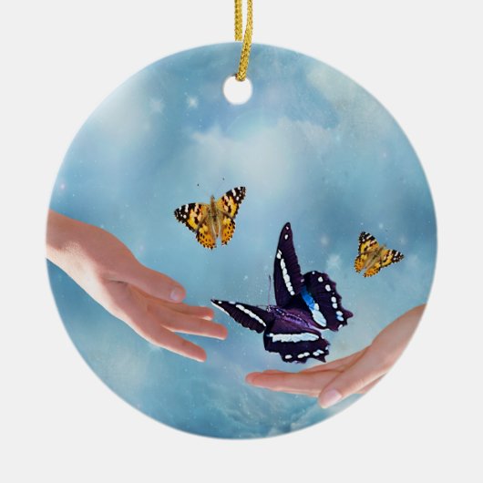 Mooie Butterflies Keramisch Ornament (Voorkant)