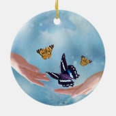Mooie Butterflies Keramisch Ornament (Achterkant)