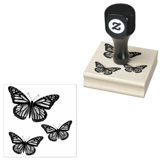 Mooie Butterflies Monarchs Hand Drawn Rubberstempel (Gestempeld)