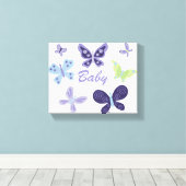 Mooie Butterflies Nursery (10 x 8 inch) Canvas Afdruk (Insitu (Houten vloer))