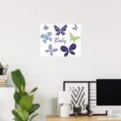 Mooie Butterflies Nursery Poster (Thuiskantoor)