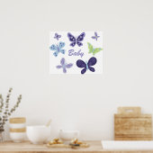 Mooie Butterflies Nursery Poster (Keuken)