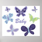 Mooie Butterflies Nursery Poster (Voorkant)