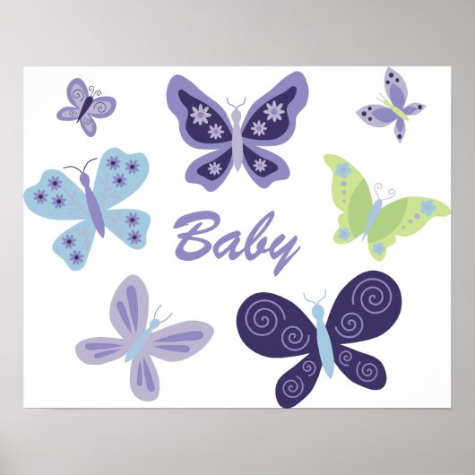 Mooie Butterflies Nursery Poster (Voorkant)