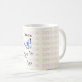 Mooie Butterflies op Bokeh met naam Koffiemok (Voorkant rechts)