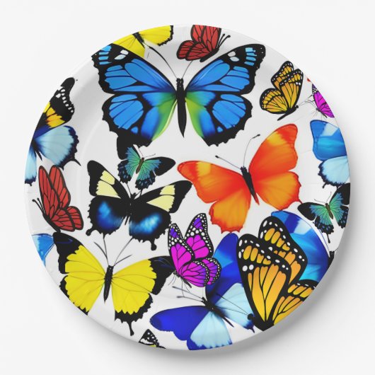 Mooie Butterflies Papieren Bordje (Voorkant)