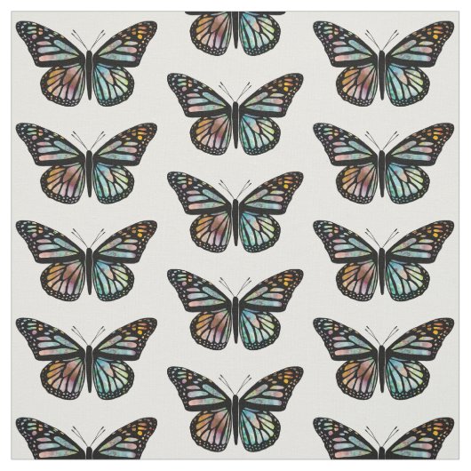Mooie Butterflies Pattern Monarch Waterverf Stof (Swatch)