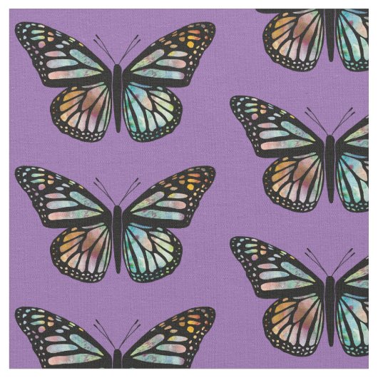 Mooie Butterflies Pattern Monarch Waterverf Stof (Close Up)
