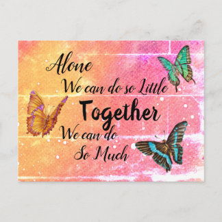 Mooie Butterflies Roze Oranje Motivatie Briefkaart
