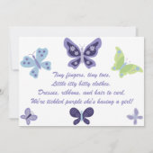 Mooie Butterfly Baby Shower-uitvindingen Kaart (Achterkant)