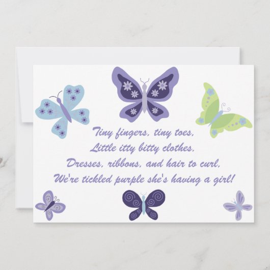 Mooie Butterfly Baby Shower-uitvindingen Kaart (Achterkant)
