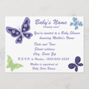 Mooie Butterfly Baby Shower-uitvindingen Kaart