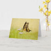 Mooie Butterfly en Flower Art-scriptkaart Kaart (Gele Bloem)