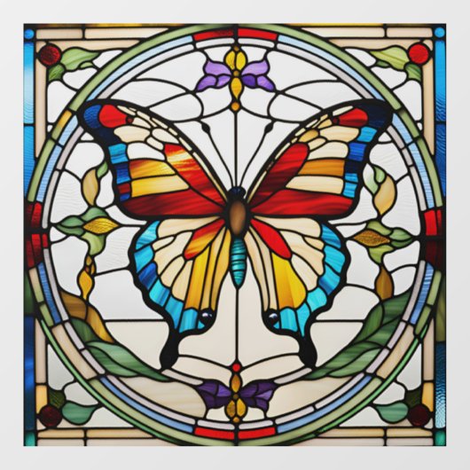 Mooie Butterfly Faux Glas in lood Raamsticker (Vel)