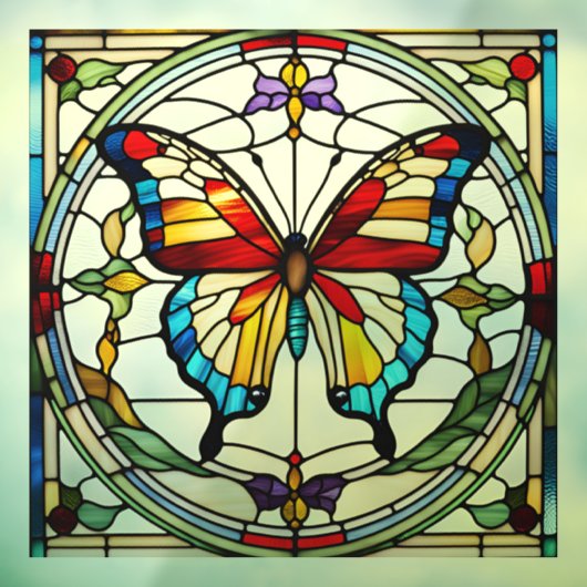 Mooie Butterfly Faux Glas in lood Raamsticker (Vel 3)