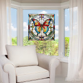 Mooie Butterfly Faux Glas in lood Raamsticker