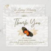 Mooie Butterfly Foto 5x7 Sympathie Hartelijk dank Kaart (Voorkant / Achterkant)