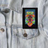 Mooie Butterfly Girl Custom-Cut Vinyl Sticker Button (Insitu)