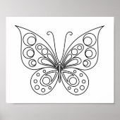 Mooie Butterfly-kleurpagina Poster (Voorkant)