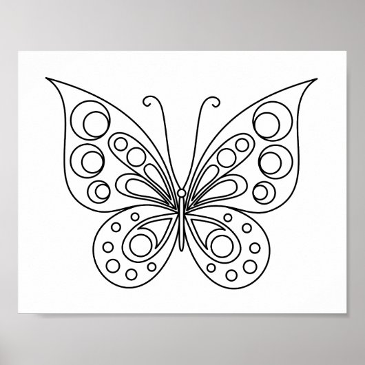 Mooie Butterfly-kleurpagina Poster (Voorkant)