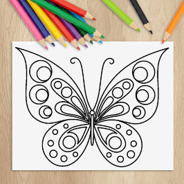 Mooie Butterfly-kleurpagina Rubberstempel