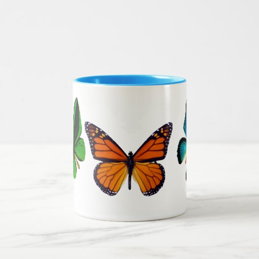 Mooie Butterfly-Mok Tweekleurige Koffiemok (Center)