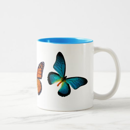 Mooie Butterfly-Mok Tweekleurige Koffiemok (Rechts)