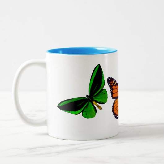 Mooie Butterfly-Mok Tweekleurige Koffiemok (Links)