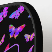 Mooie Butterfly Pattern Monogram naam Pickleball Paddle (Links Detail)
