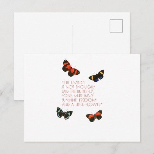 Mooie Butterfly Quote Briefkaart (Voorkant / Achterkant)