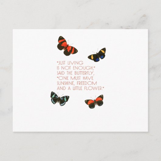Mooie Butterfly Quote Briefkaart (Voorkant)