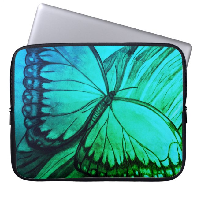 Mooie Butterfly-schets Laptop Sleeve (Voorkant)